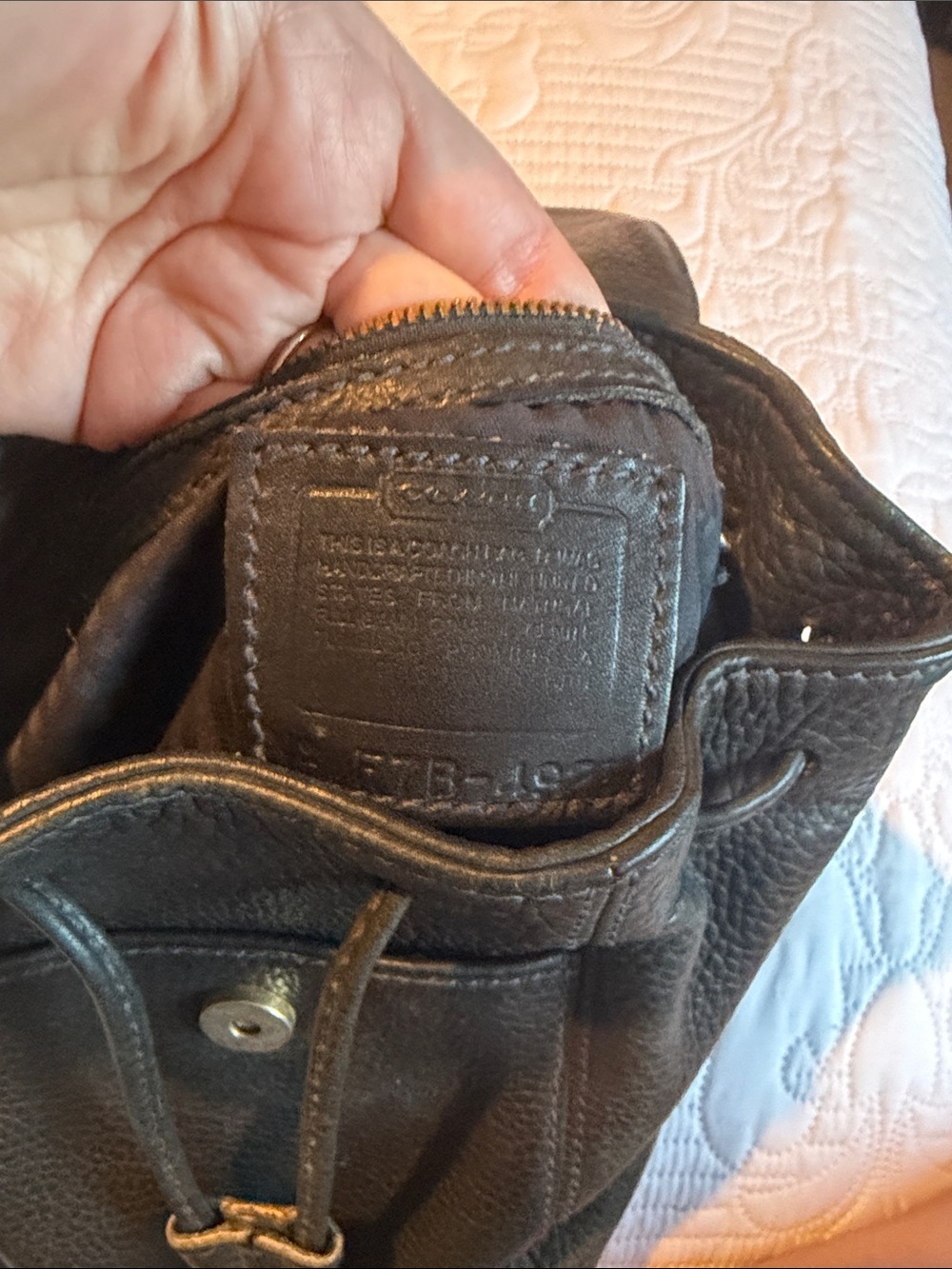 Vintage Coach Black Pebbled Leather Mini Backpack - Picture 5 of 10